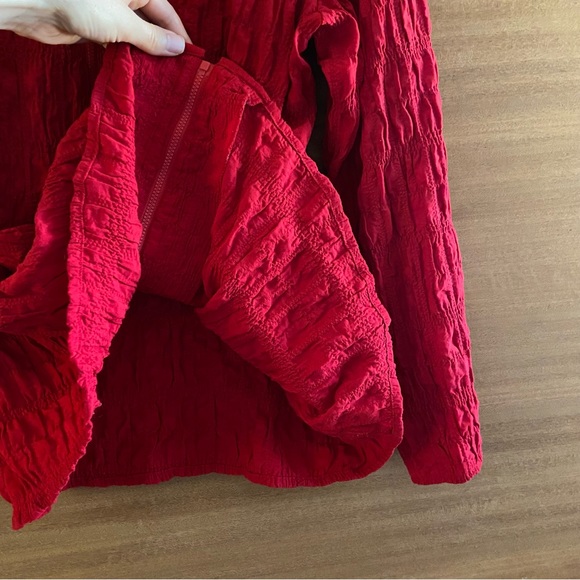 ADDITION ELLE SIZE 14 beautiful zip up red textured shirt. - Picture 5 of 9